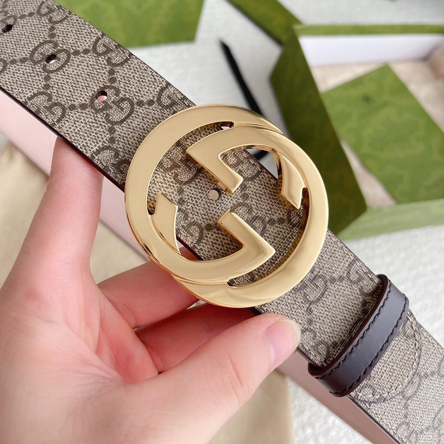 GUCCI　グッチ　ベルト　ブラウン　ゴールドバックル　正規品　短め GUCCI グッチ LOGO ベルト – LABUTOWN
