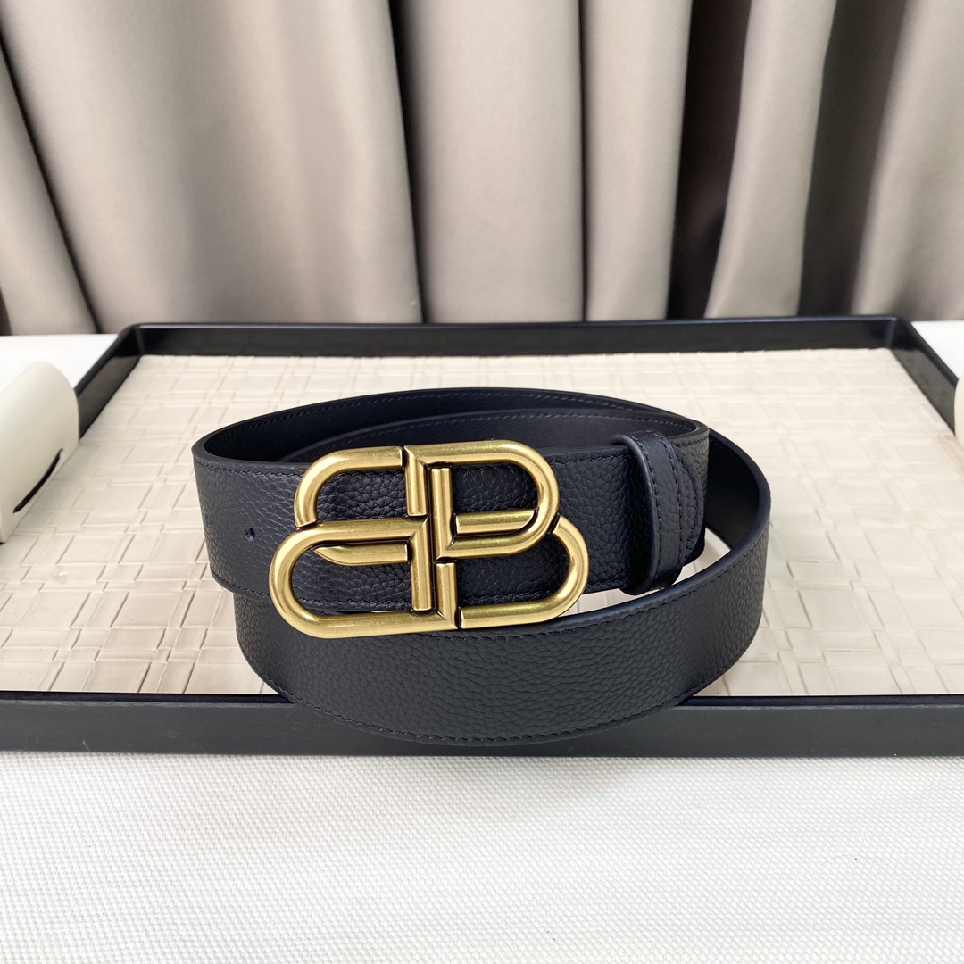 BALENCIAGA CRYPTO BB ロゴ レザーベルト BALENCIAGA 3.5cm BB Crypto Logo-Embellished Leather Belt for