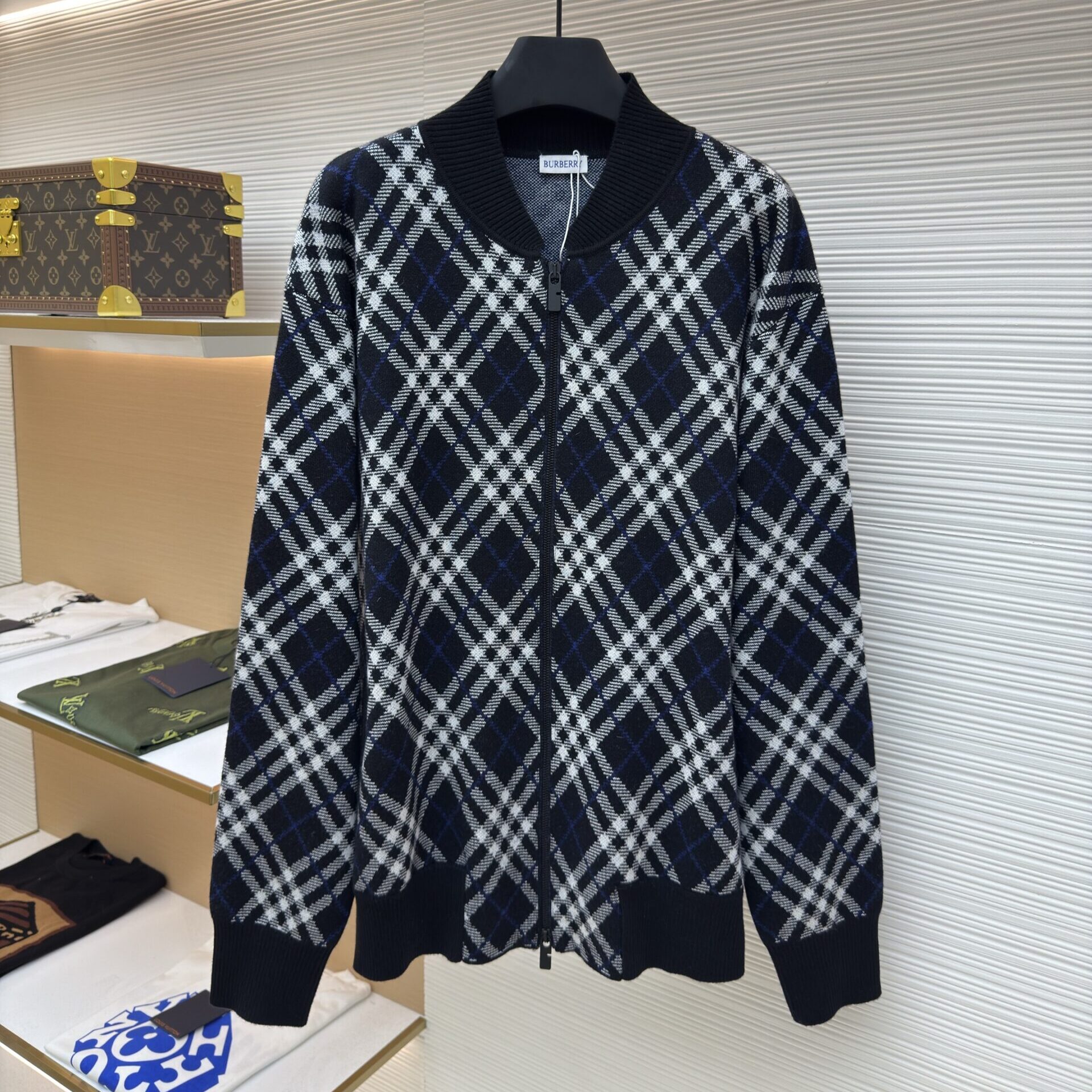 BURBERRY バーバリー チェック ウールブレンド ボマージャケット