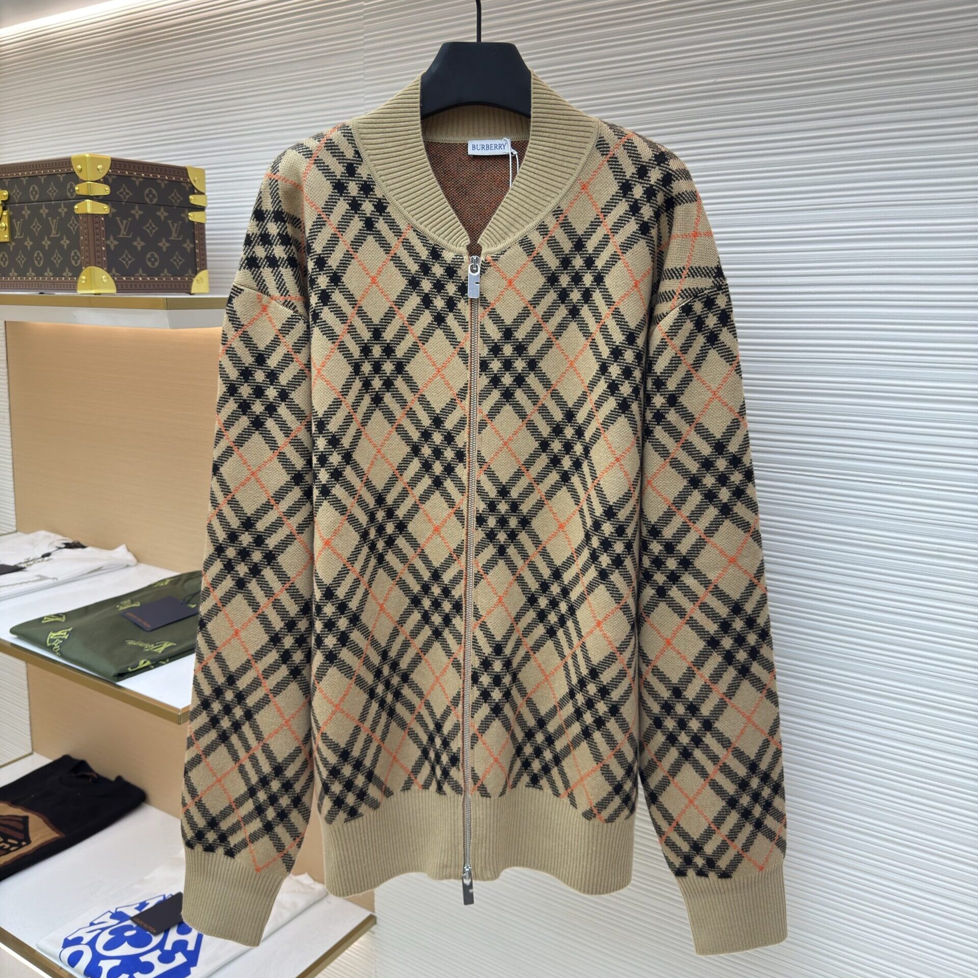 BURBERRY バーバリー チェック ウールブレンド ボマージャケット