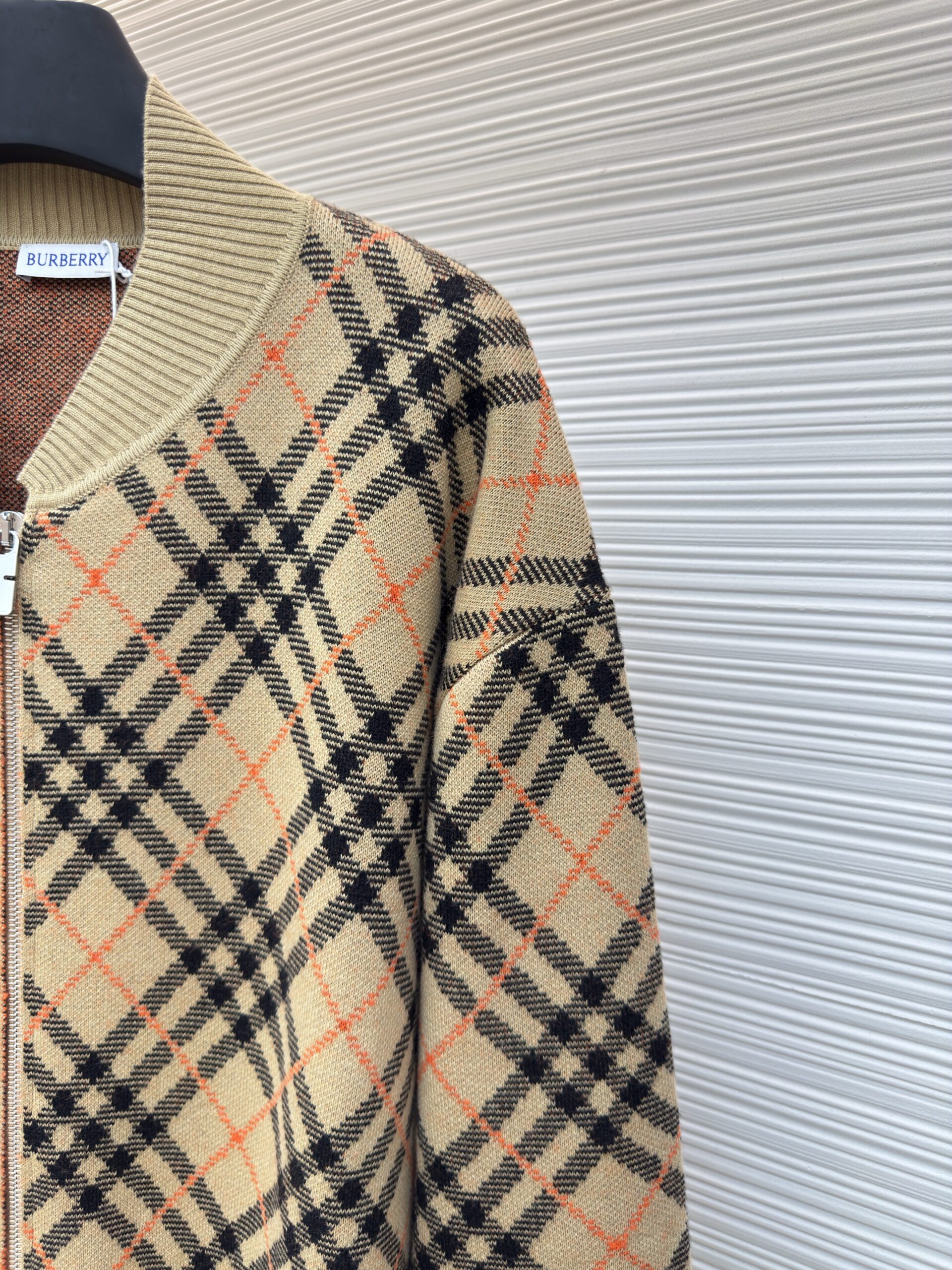 美品 Burberry バーバリー ロゴ ウール ボマー ジャケット チェック ウールカシミア ボマージャケット (ダークバーチ